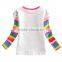 (F3395) white 2-6Y NOVA novelty design with ballon pattern and fashion stripe sleeves baby girls t shirts wholesale clothing