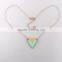 Fashion Gold Chain Enamel Multi Color Triangle Jewelry Necklace Set