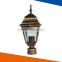 engergy saving classic black bronze outdoor pillar light, IP44, glass and die cast aluminium, 100W, E27, 12v 220v