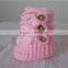 pink Handmade Modern crochet boots for kids