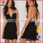 Latest Wholesale Adjustable Strap Custom Appliqued Little Black Dress