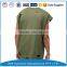 customized t shirt with distressing and curved hem in green