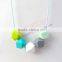 fashion jewelry baby teething hexagon beads necklace safety silicone teething necklace wholesale TN019