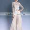 Hot selling unique design transparent lace long sleeves dress
