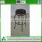 Stable iron tube chair iron chair with round wooden cover