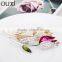 OUXI Fashion Zircon Flower Rhinestone Brooch 60079