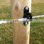 fence insulator and gate handle for farm electric fence equipment