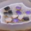 White AB / Purple / Black Druzy Quartz Stone Connector Beads, Rectangle shape Gold plated Crystal Drusy Gem stone Beads