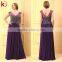 Graceful V Neck Beading Waist Belt Chiffon Bridesmaid Dress Patterns