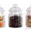 10oz mini glass candy jar with glass sealed lid