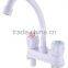 Inexpensive White Hot cold Double plastic Basin faucet