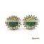 Emerald Diamond Gold Earrings, Diamond Earrings, Emerald Earrings Jewelry