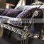 Neo Classic Elegant Purple Sofa Seat Set, Exquisite Carved Mahongany Sectional Sofa Set, Hanging Tassel Deco Sofa Set