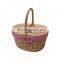 Oval Lidded Wicker Picnic Basket - Shopping Basket - Sewing Basket