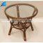 Garden Round Rattan Wicker Coffee Table with Glass