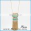 Elegant Green Gemstone Turquoise Necklace With Tassel Chain