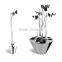 Modern Stainless Steel Metal Large Flower Vases Decoration Flower Tall Vase