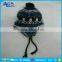2017 Hot-selling novelty beanies knitted with strings for winter
