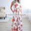 Women Floral Print Racerback Casual Tunic Long Maxi Dress Sleeveless Pocket Maxi Long Dress Women Sleeve