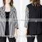 summer ladies designer black and white stripes coat customized