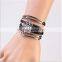 multilayer woven hand line charm bracelet