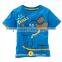 100% Cotton High Quality Blue Dog Printing Colorful Animal T-shirt for Children