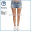 2016 new fashion ladies short tops for jeans ,custom ladies short jeans, hot sell ripped short jeans