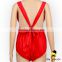 Summer Plain Red Frock Design Blank Bodysuit Soft Cotton Jumpsuit Baby Infant Magic Toddler Romper