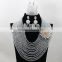Transparent African Wedding Crystal Beads Necklace Nigerian Earrings Jewelry Sets