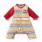 2016 autumn sweet heart colorful stripes long sleeve babysuits