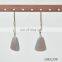 Antic Gold Simple Nature Stone And CCB Hoop Earrings