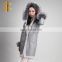 Wholesale OEM fashion custom womens leather coat with fur collar
