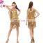 L-7079 Elegant performance sequins tassel fringe latin dance dress for women