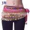 Y-2002 Wholesale cheap 248 coins and 338 coins velvet belly dance hip scarf belt for women