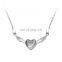 Gift pink love heart wing pendant necklace