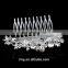 Large Pearl Filigree Hair Comb Vintage Crystal Pearl Hair Comb Silver