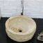 Australia Yellow Sandstone Bathroom Wash Round Basin Natural Stone Vessle Sink