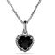 925 Silver Jewelry Cable Heart Pendant with Black Onyx(P-084)