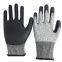 Anti Cut Level 5 HPPE Liner PU Coated Cut Resistant Safety Work Gloves with EN388 4543C