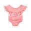 Infant Toddlers Soft Cotton Blank Pink Newborn Pom Pom Bodysuit Cute Casual Baby Girl Romper