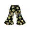 hot sale boutique elastic sunflower full flare pants girl bell bottoms for baby autumn faddish beauty girls daily wear