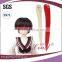 red and black synthetic 1 bjd wigs for doll with two straight ponytail