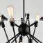 Industrial style wrought iron retro spider Muti-heads pendant light for decorate