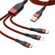 3 in 1 usb super charger cable 6a 66W data cable for Type-c fully compatible with 11V/6A MAX/ for Apple 5 V / 2A / Micro 5 V/ 5A