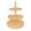 Natural Large Bamboo Wooden 3 Tier Round Dessert Display Stand Serving Tray