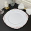Hot Selling 13 inch Rose Gold Rim White Plastic Charger Plates for Wedding Party Christmas Decor