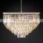 Retro Classic Odeon Multi-layer square Tier Luxury  Black Crystal Chandelier For Living Room Bedroom Ceiling Lighting