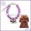 Fashion Animal Pet Jewelry purple pearl bell pendant necklace