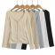 Button pleated lace-up long-sleeved T-shirt women's 2025 autumn new slim design sense undershirt top trend