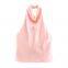 Summer new European and American style women's fashionable and sexy spicy girl silk texture hanging neck top
